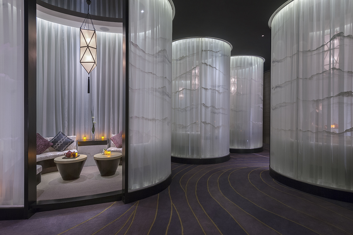 Relaxation area at the sumptuous spa at the Mandarin Oriental Hotel Guangzhou