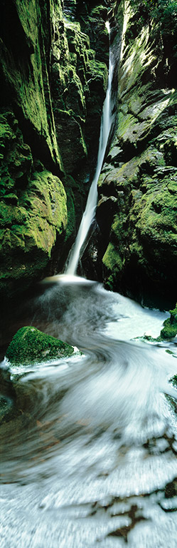 Waterfall on the Franklin River in the Tasmanian wilderness, Australia
